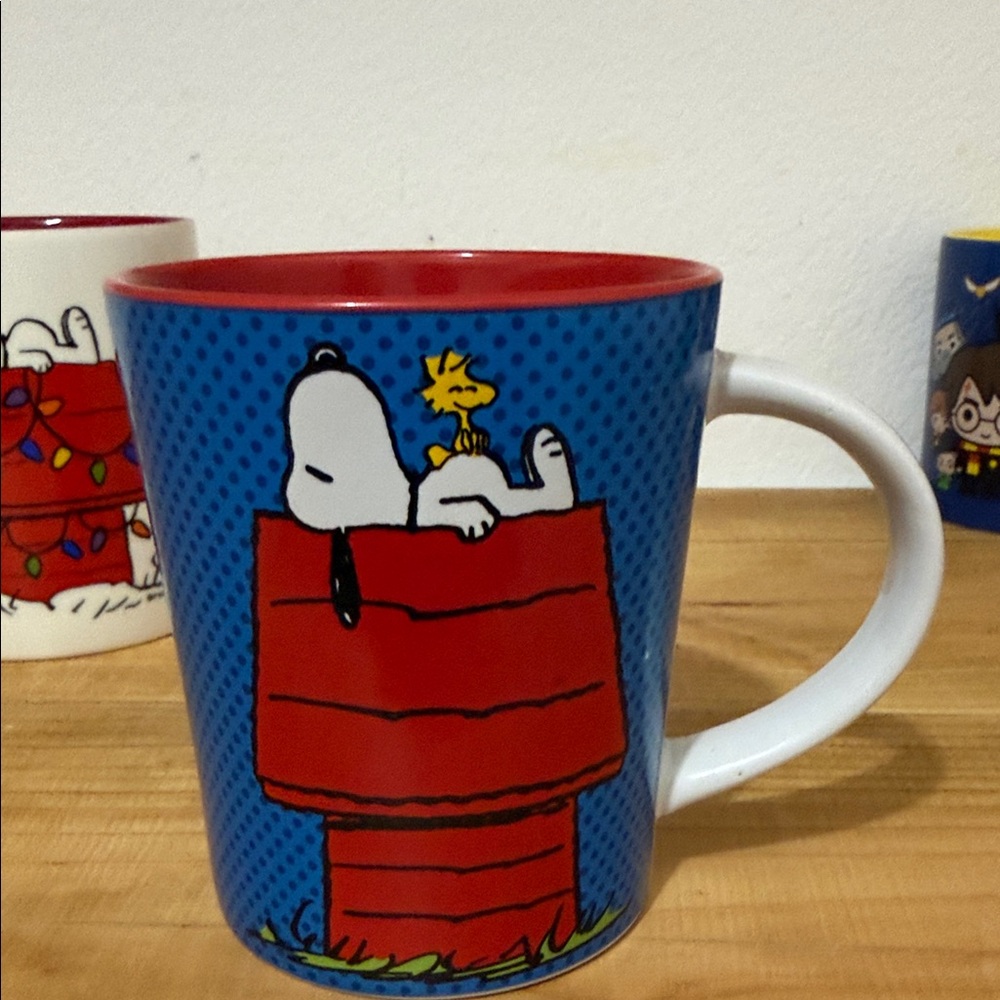 Peanuts Snoopy and Woodstock Red and Blue Mug
